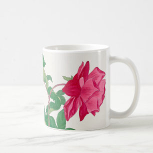 Caneca De Café Flores de Rosa cor-de-laranja rosa e pálida