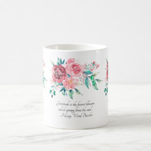 Caneca De Café Flores de Rosas Vermelhas e Rosa Delicadas