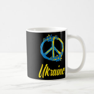 Caneca De Café Flores de Sinal de Paz da Ucrânia Retro Ucraniano
