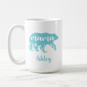 Caneca De Café Flores De Turquesa De Mama Bear