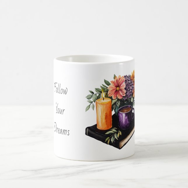 Caneca De Café Flores de Vela de Pêssego (Centro)
