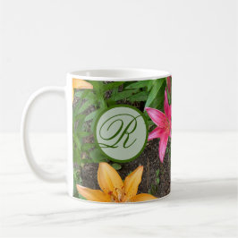 Caneca De Café Flores de Verão de Mug Monogramas