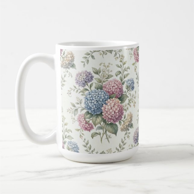 Caneca De Café Flores Delicadas de Hortênsia (Esquerda)