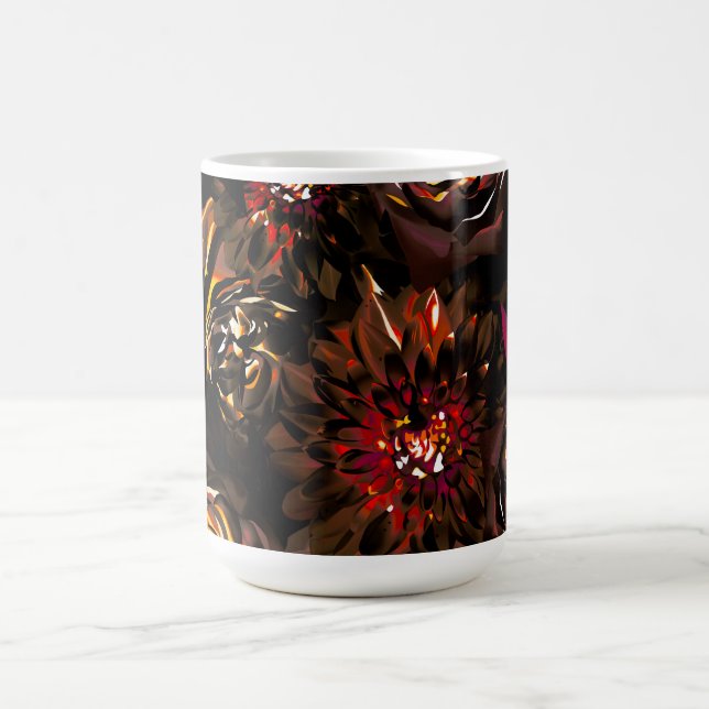 Caneca De Café Flores do Brilho de Outono do Jardim Escuro Outono (Centro)