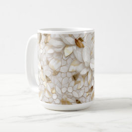 Caneca De Café Flores Douradas Brancas de Lotus