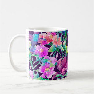 Caneca De Café Flores e aves exóticas