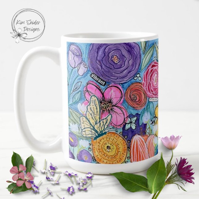 Caneca De Café Flores e Borboletas (Criador carregado)