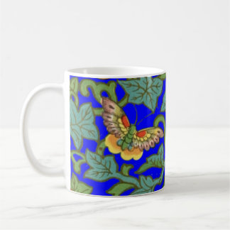 Caneca De Café Flores e borboletas chinesas antigas