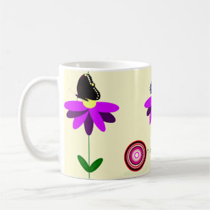 Caneca De Café Flores e Borboletas Mug