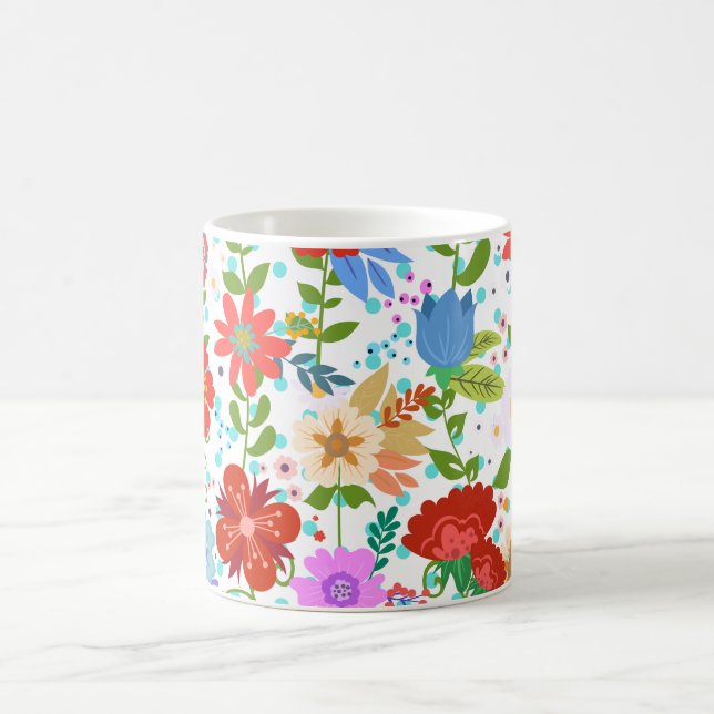 Caneca De Café Flores E Folhas (Centro)