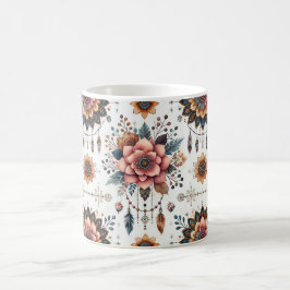 Caneca De Café Flores e Penas