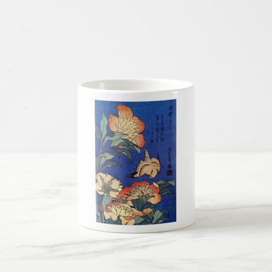 Caneca De Café Flores e um pássaro