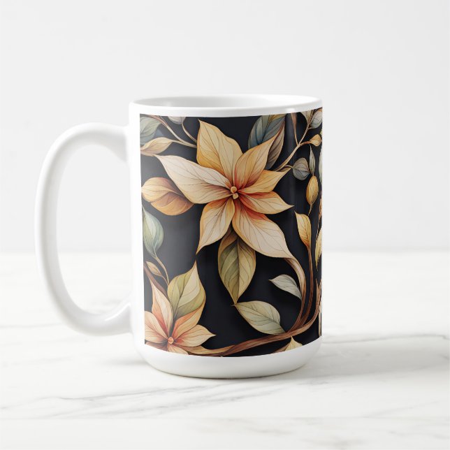 Caneca De Café Flores e vinhas leguminosas (Esquerda)