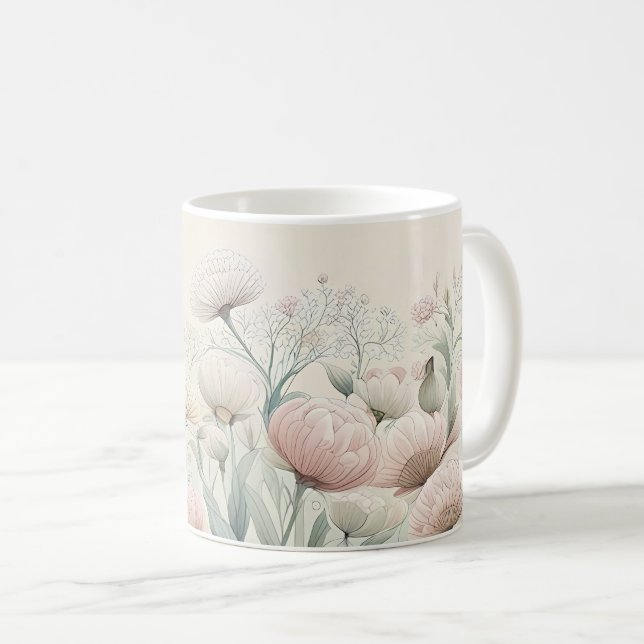 Caneca De Café Flores em Flor (Frente Esquerda)