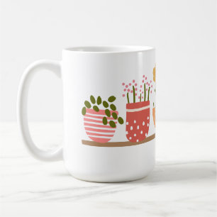 Caneca De Café Flores Em Vasos Caprichosas Amante De Jardim