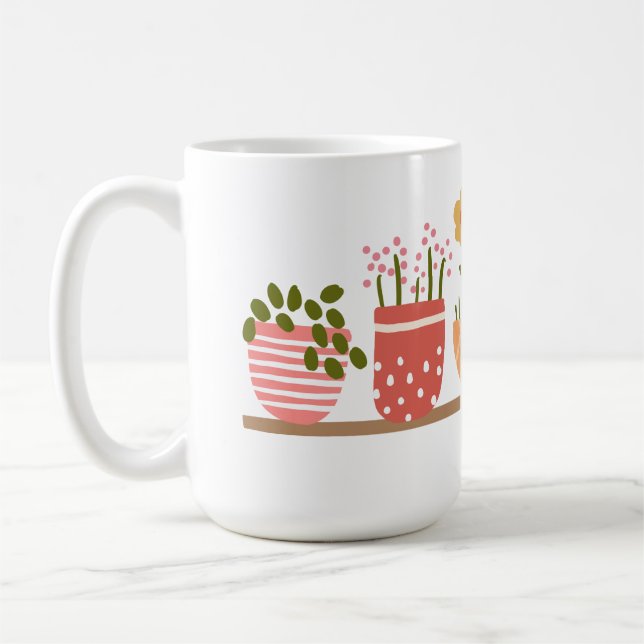 Caneca De Café Flores Em Vasos Caprichosas Amante De Jardim (Esquerda)