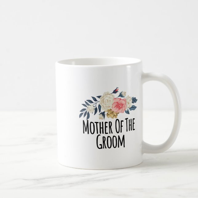 Caneca De Café Flores Florais Divertida Mãe Do Noivo Frase Sa (Direita)