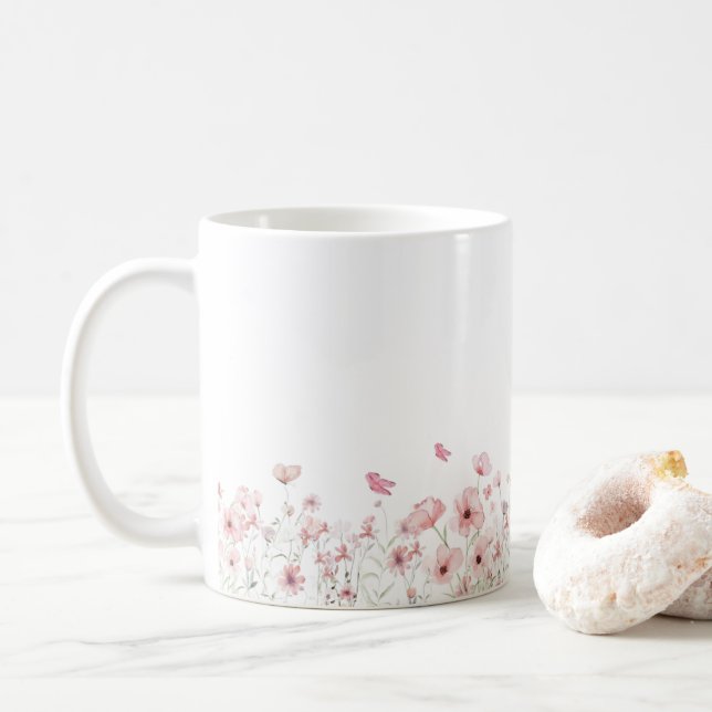 Caneca De Café flores flores  (Com Donut)