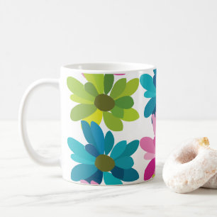 Caneca De Café Flores Flores Coloridas