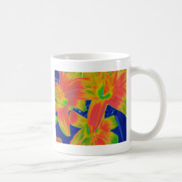 Caneca De Café flores fluorescentes