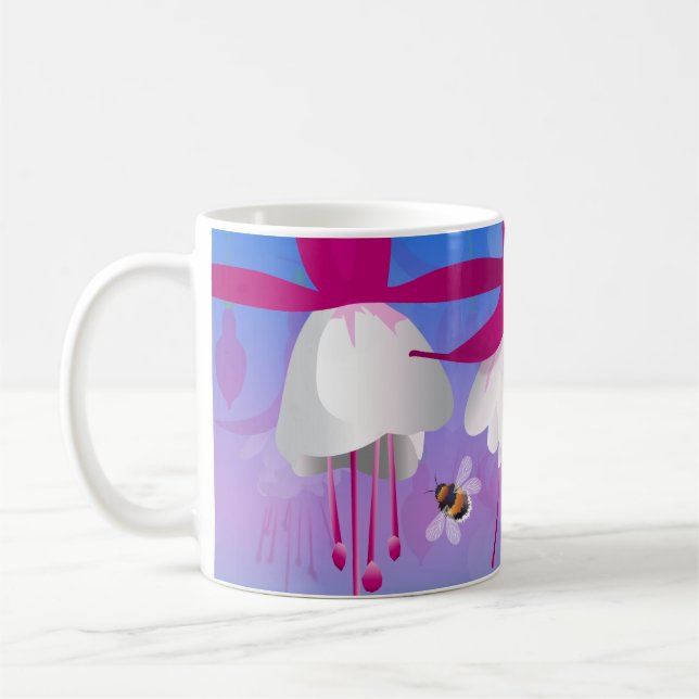 Caneca De Café Flores Fuchsia Coffee Mug (Esquerda)