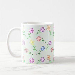 Caneca De Café Flores Geométricas
