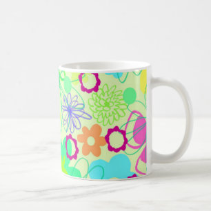 Caneca De Café Flores gráficas