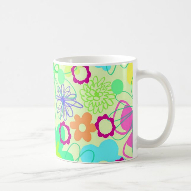 Caneca De Café Flores gráficas (Direita)