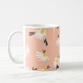 Caneca De Café Flores impermeáveis: Petais Delicados, Design Negr