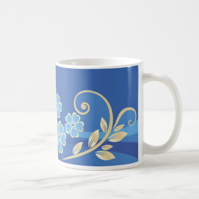 Caneca De Café Flores Legal, Flores Bonitas, Girly Retro Floral (Direita)