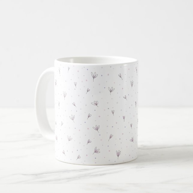 Caneca De Café Flores Lilac (Frente Esquerda)
