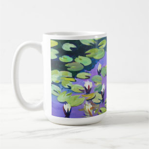 Caneca De Café Flores lírios no lago no estilo de Monet