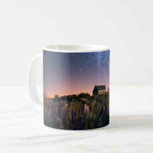 Caneca De Café Flores   Lupines Blooming Lake Tekapo Nova Zelândi