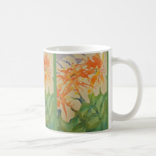 Caneca De Café Flores macias da aguarela (Direita)