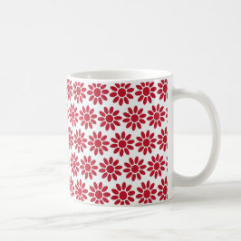 Caneca De Café Flores Mellow Geo - Natal vermelho no branco.