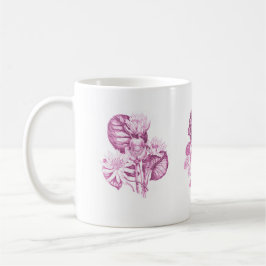 Caneca De Café Flores monocromáticas a rosa