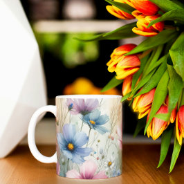 Caneca De Café Flores Na Natureza