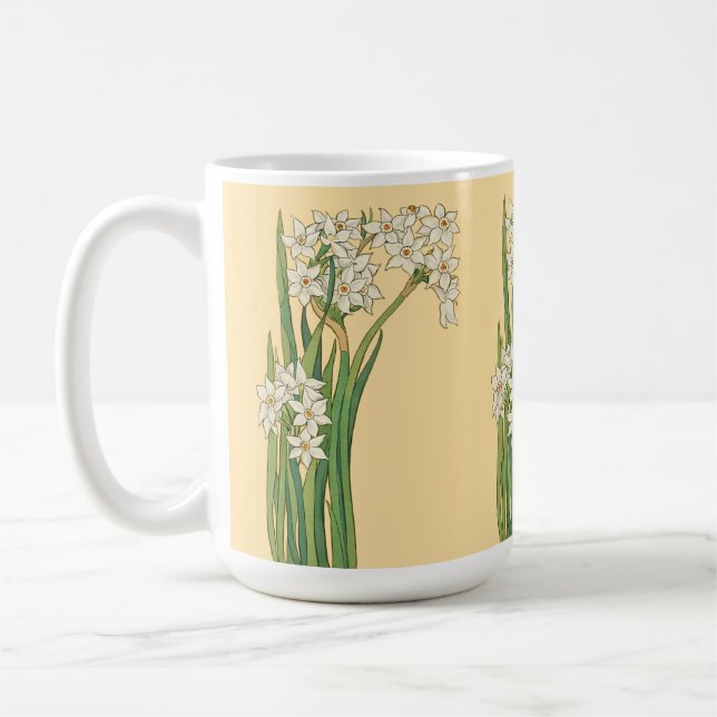 Caneca De Café Flores Narciso Art Nouveau (Esquerda)