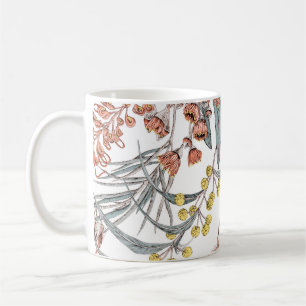 Caneca De Café Flores nativas australianas. Padrão sem costura pr