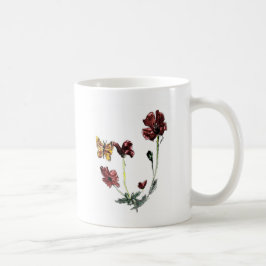 Caneca De Café Flores Natureza Arte Borboleta