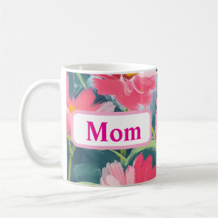 Caneca De Café Flores no Azul