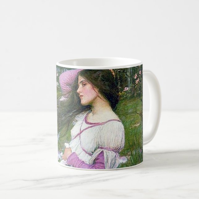 Caneca De Café Flores no Vento, John William Waterhouse (Frente Esquerda)