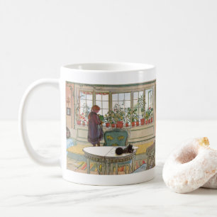 Caneca De Café Flores no Windowsill por Carl Larsson