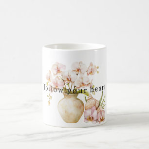 Caneca De Café Flores Orquídeas bonito Rosa
