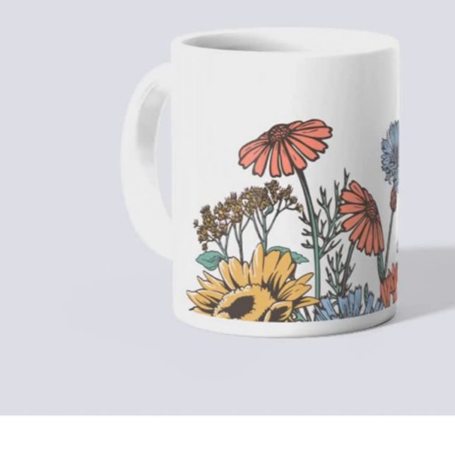Caneca De Café FLORES PARA GRAMMY Blues/ Yellows Personalizar (Criador carregado)