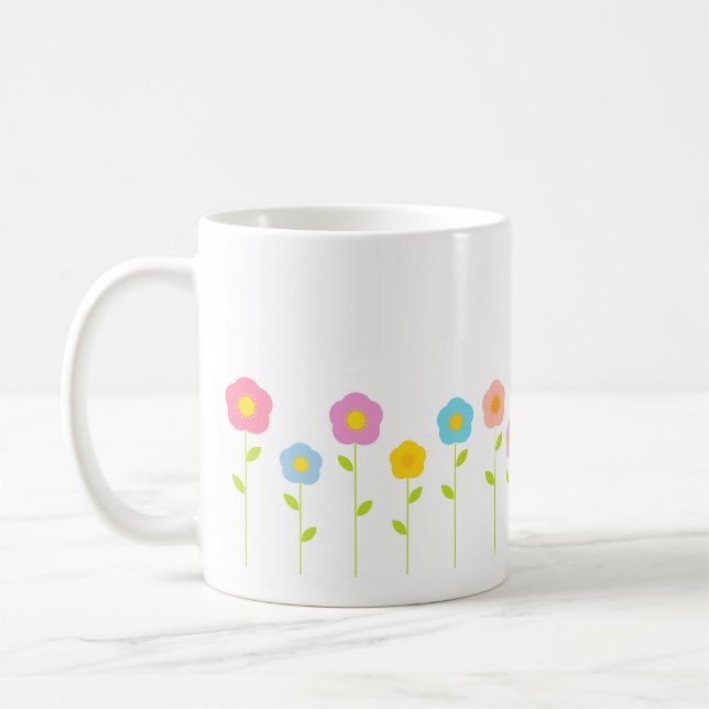 Caneca De Café Flores pastel Mug (Esquerda)