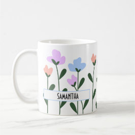 Caneca De Café flores pastosas personalizadas