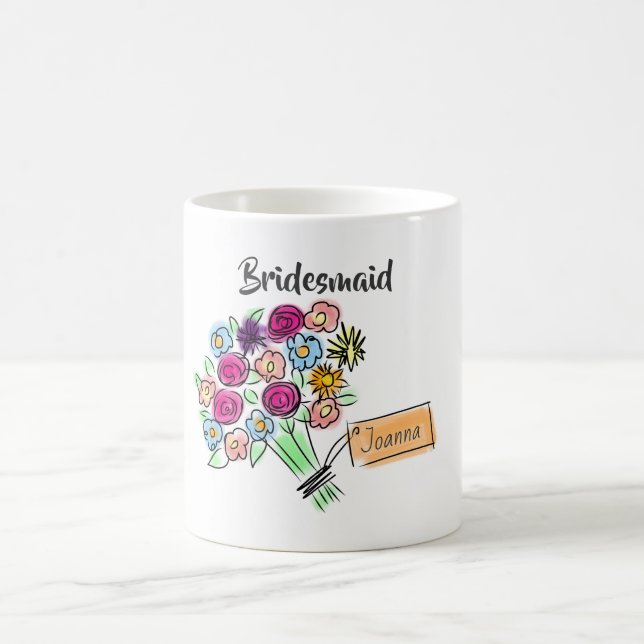Caneca De Café Flores Personalizadas da Briesmaid (Centro)