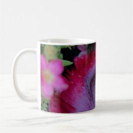 Caneca De Café Flores Petais Picadas e Pequenas Rosa