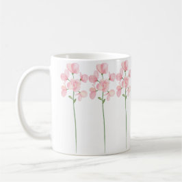 Caneca De Café Flores Pintadas À Mão Belas